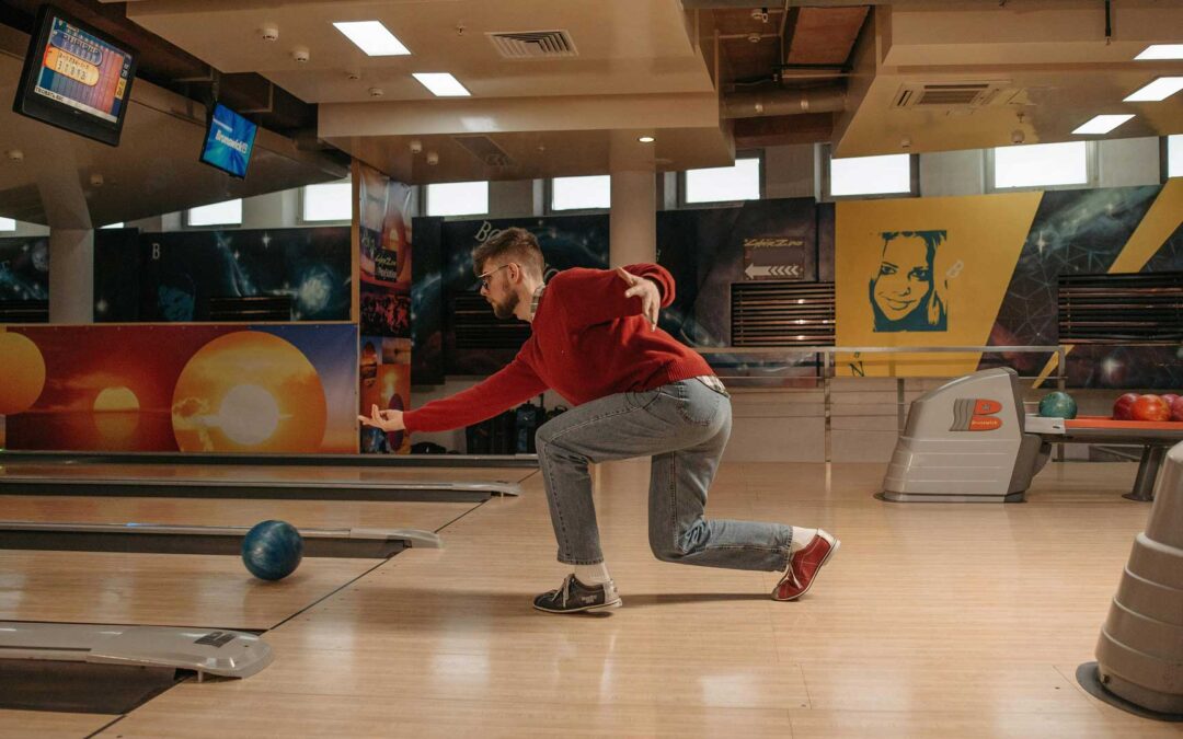 Man with bowling ball