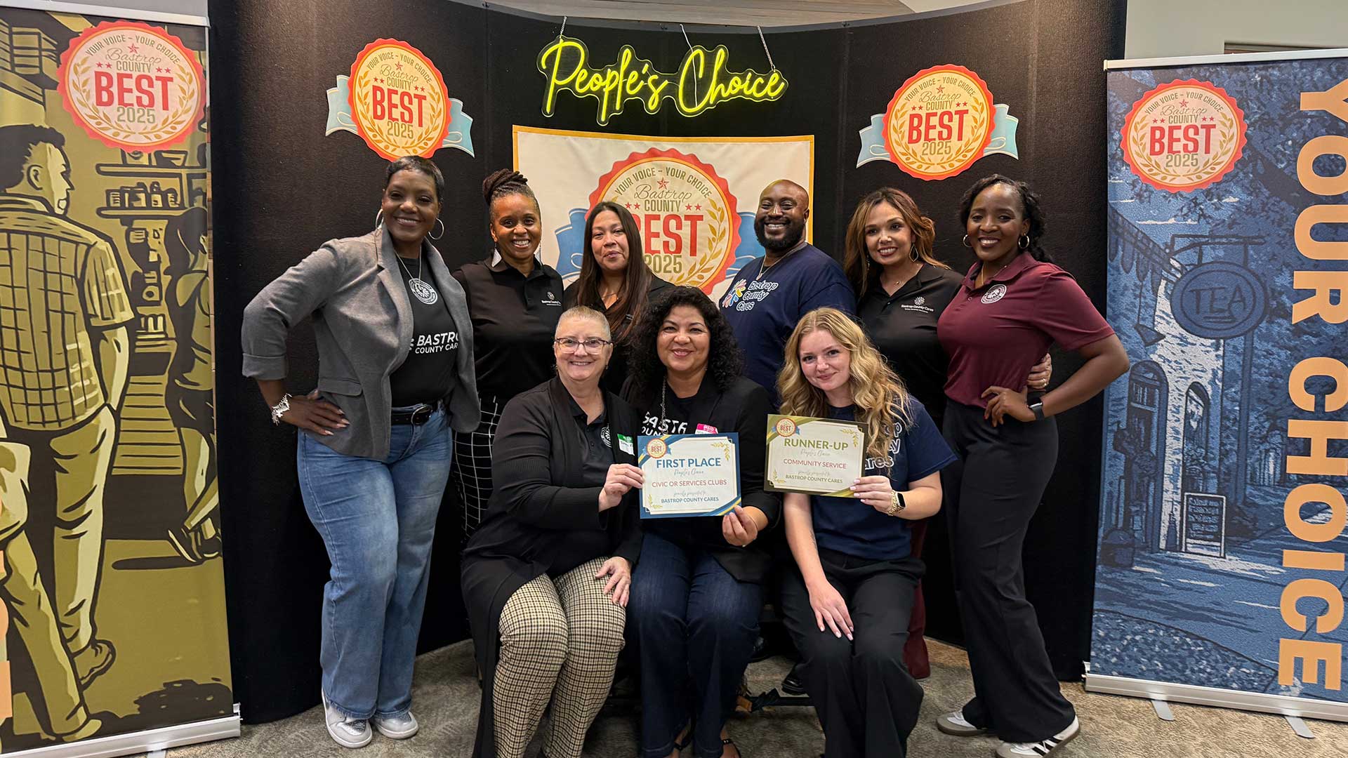Bastrop-County-Cares-Nonprofit-of-the-year-award-team-photo Bastrop County Cares wins Best Non-profit of the year team photo with award