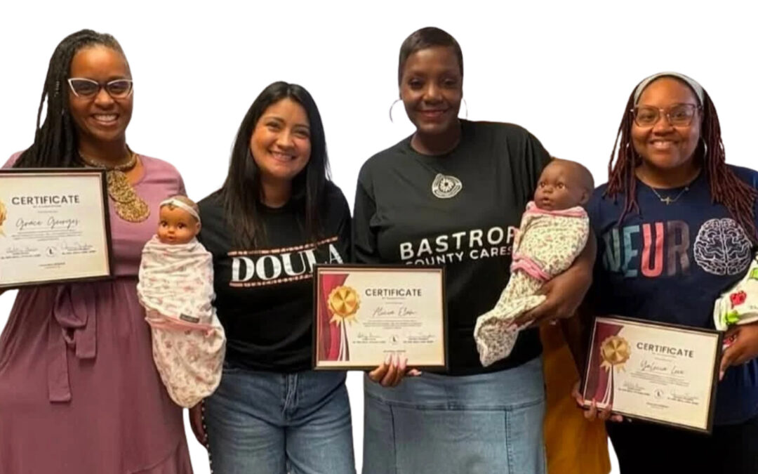 Bastrop County Cares doulas celebrating the completion of their doula training and certification.